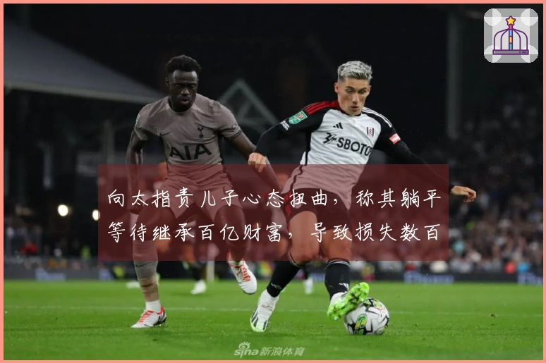 向太指责儿子心态扭曲，称其躺平等待继承百亿财富，导致损失数百万